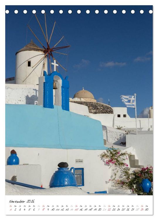 Produktbild: Insel des Lichts - Santorini (Tischkalender 2026 DIN A5 hoch), CALVENDO Monatskalender