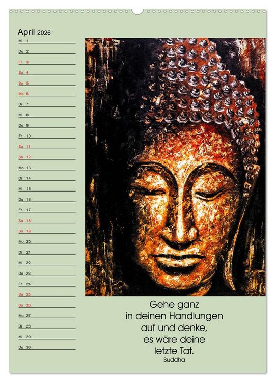 Produktbild: Lebensfreude Buddha (Wandkalender 2026 DIN A2 hoch), CALVENDO Monatskalender