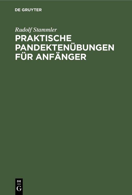 Produktbild: Praktische Pandekten&uuml;bungen f&uuml;r Anf&auml;nger