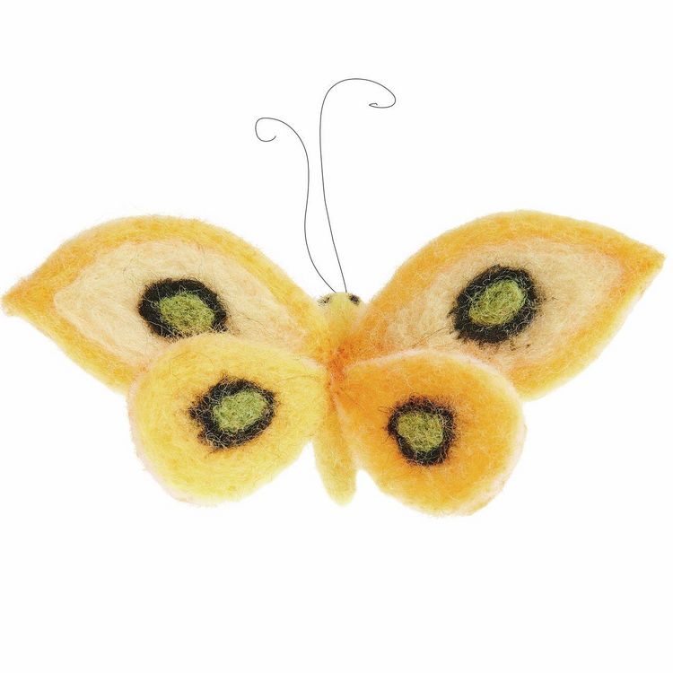 Produktbild: Aufh&auml;nger Filz-Schmetterling Gelb 10 x 10,5 x 7cm