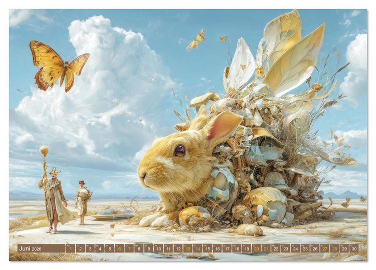 Produktbild: Tiere - Im surrealen Garten der Tr&auml;ume (Tischkalender 2026 DIN A5 quer), CALVENDO Monatskalender