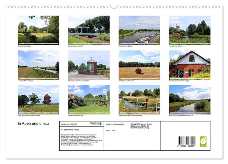 Produktbild: In Apen und umzu (hochwertiger Premium Wandkalender 2027 DIN A2 quer), Kunstdruck in Hochglanz