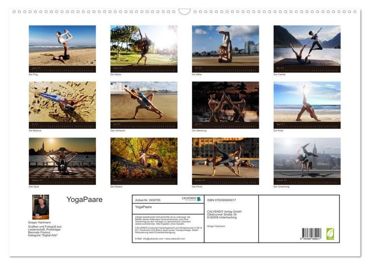 Produktbild: YogaPaare (Wandkalender 2027 DIN A2 quer), CALVENDO Monatskalender