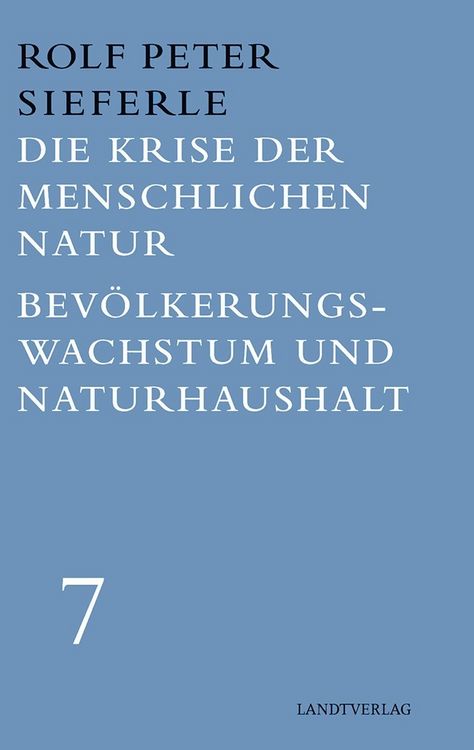 Produktbild: Die Krise der menschlichen Natur / Bev&ouml;lkerungswachstum und Naturhaushalt
