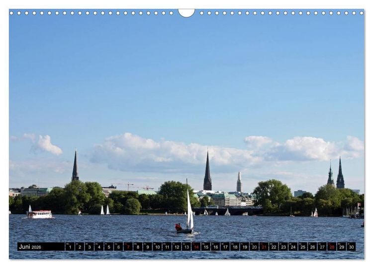Produktbild: Hamburg - Alster (Wandkalender 2026 DIN A3 quer), CALVENDO Monatskalender