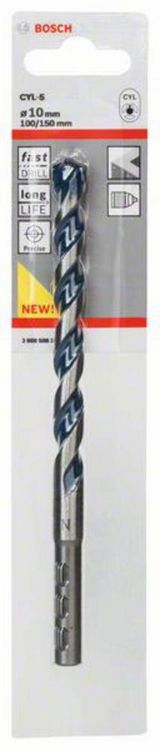 Produktbild: Bosch Accessories CYL-5 2608588155 Hartmetall Beton-Spiralbohrer 10 mm Gesamtl&auml;nge 150 mm Zylinderschaft 1 St.