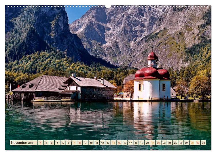 Produktbild: Deutsche Alpen, eine Reise von Lindau am Bodensee bis Berchtesgaden (Wandkalender 2026 DIN A2 quer), CALVENDO Monatskalender