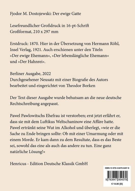 Produktbild: Der ewige Gatte (Gro&szlig;druck)