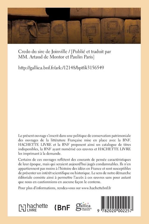 Produktbild: Credo du sire de Joinville
