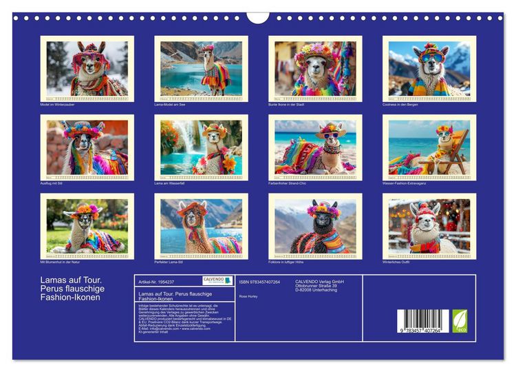 Produktbild: Lamas auf Tour. Perus flauschige Fashion-Ikonen (Wandkalender 2026 DIN A3 quer), CALVENDO Monatskalender