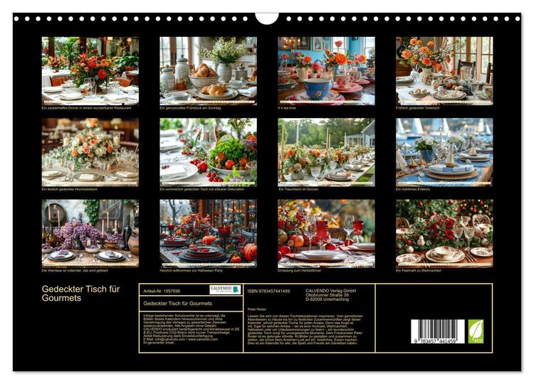 Produktbild: Gedeckter Tisch f&uuml;r Gourmets (Wandkalender 2026 DIN A3 quer), CALVENDO Monatskalender