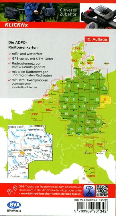 Produktbild: BVA ADFC Radtourenkarte Lausitz /&Ouml;stliches Erzgebirge 1:150.000