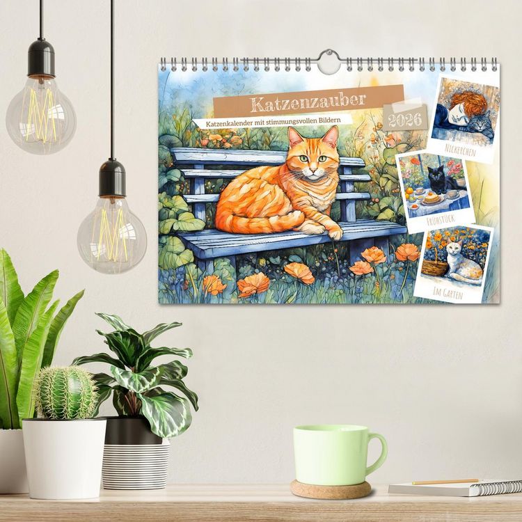Produktbild: Katzenzauber - Katzenkalender mit stimmungsvollen Bildern (Wandkalender 2026 DIN A4 quer), CALVENDO Monatskalender