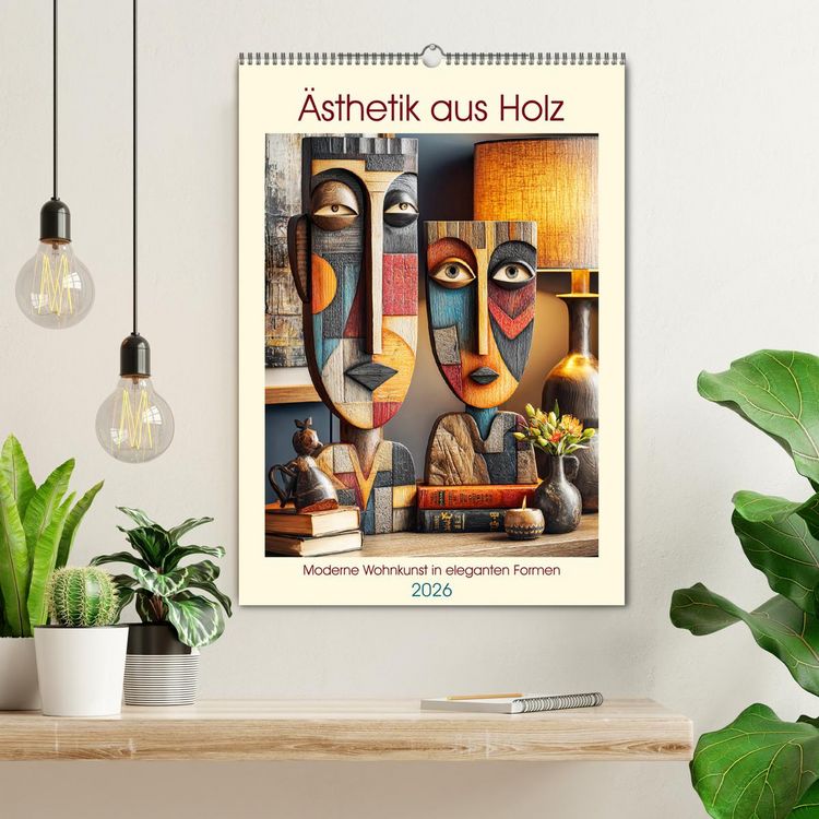 Produktbild: &Auml;sthetik aus Holz. Moderne Wohnkunst in eleganten Formen (Wandkalender 2026 DIN A2 hoch), CALVENDO Monatskalender