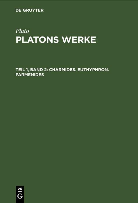 Produktbild: Charmides. Euthyphron. Parmenides