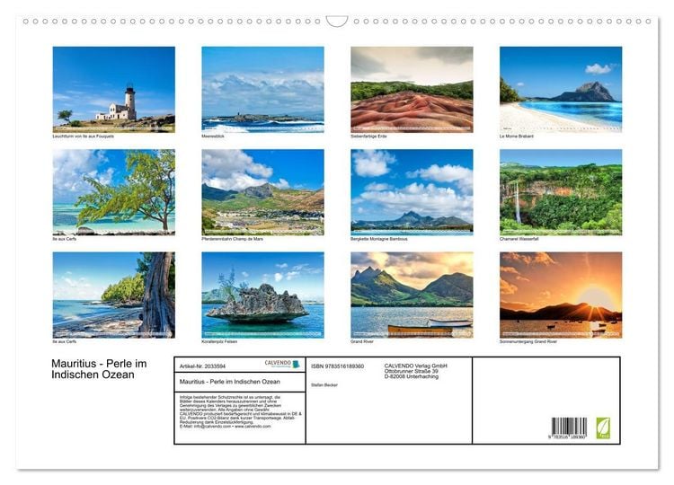 Produktbild: Mauritius - Perle im Indischen Ozean (Wandkalender 2026 DIN A2 quer), CALVENDO Monatskalender