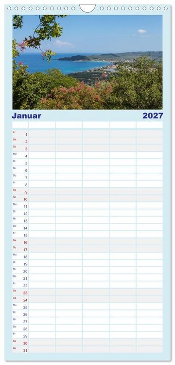 Produktbild: Familienplaner 2027 - Zakynthos - die liebenswerte Insel mit 5 Spalten (Wandkalender, 21 x 45 cm) CALVENDO