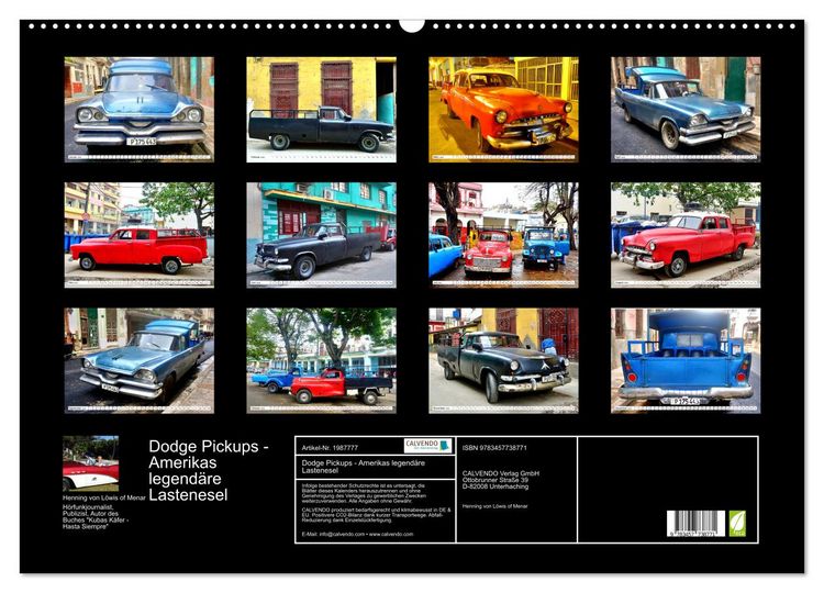 Produktbild: Dodge Pickups - Amerikas legend&auml;re Lastenesel (Wandkalender 2026 DIN A2 quer), CALVENDO Monatskalender
