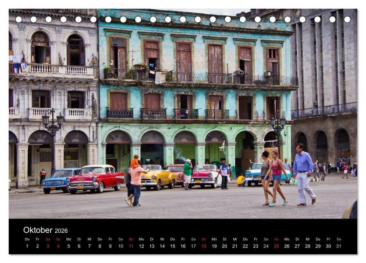 Produktbild: Kuba - Die Stra&szlig;en Havannas (Tischkalender 2026 DIN A5 quer), CALVENDO Monatskalender