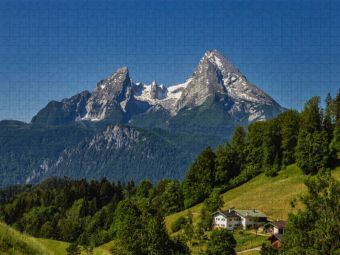 Produktbild: CALVENDO Puzzle Der Watzmann in den Berchtesgadener Alpen | 1000 Teile Lege-Gr&ouml;&szlig;e 64x48cm Foto-Puzzle f&uuml;r gl&uuml;ckliche Stunden