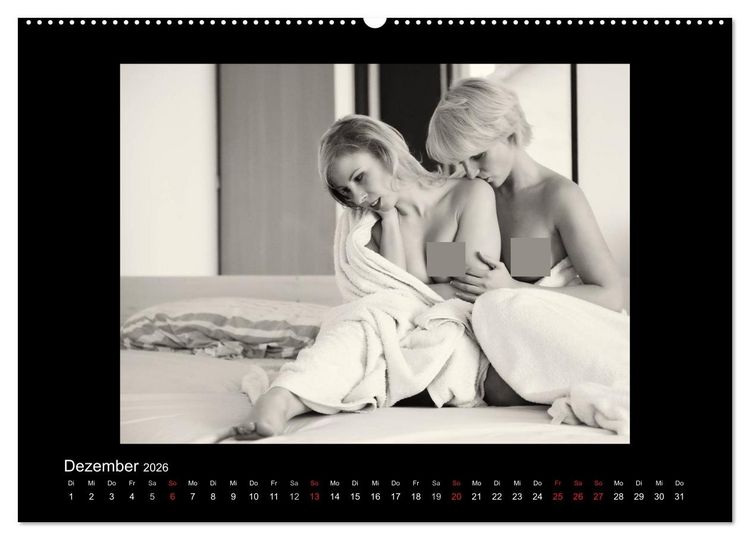 Produktbild: Sch&ouml;nheiten in schwarz-weiss (Wandkalender 2026 DIN A2 quer), CALVENDO Monatskalender