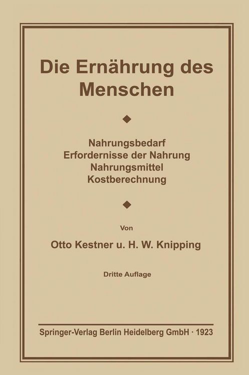 Produktbild: Die Ern&auml;hrung des Menschen