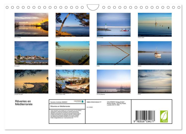 Produktbild: R&ecirc;veries en M&eacute;diterran&eacute;e (Calendrier mural 2026 DIN A4 vertical), CALVENDO calendrier mensuel