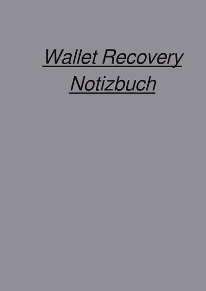 Produktbild: Wallet Recovery Notizbuch