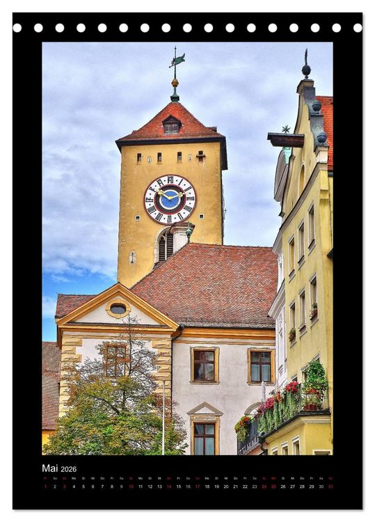 Produktbild: Gassen und T&uuml;rme in Regensburg (Tischkalender 2026 DIN A5 hoch), CALVENDO Monatskalender