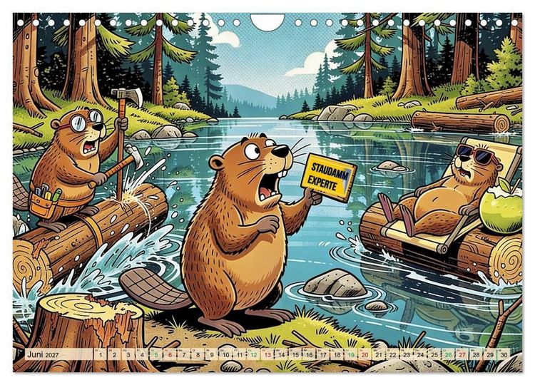 Produktbild: Lustige Biber - Comic (Wandkalender 2027 DIN A4 quer), CALVENDO Monatskalender