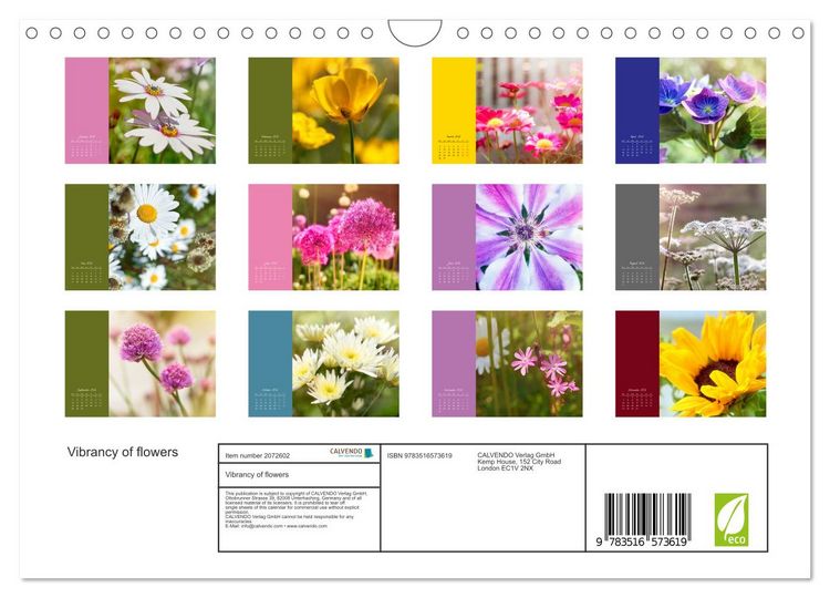 Produktbild: Vibrancy of flowers (Wall Calendar 2026 DIN A4 landscape), CALVENDO 12 Month Wall Calendar