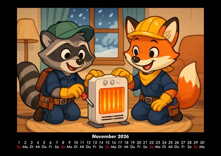 Produktbild: Rocco & Finn - Auf dem Weg zum Elektriker 2026 Fotokalender DIN A3