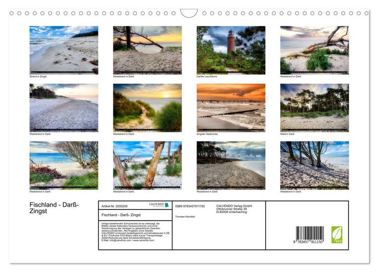Produktbild: Fischland - Dar&szlig;- Zingst (Wandkalender 2026 DIN A3 quer), CALVENDO Monatskalender