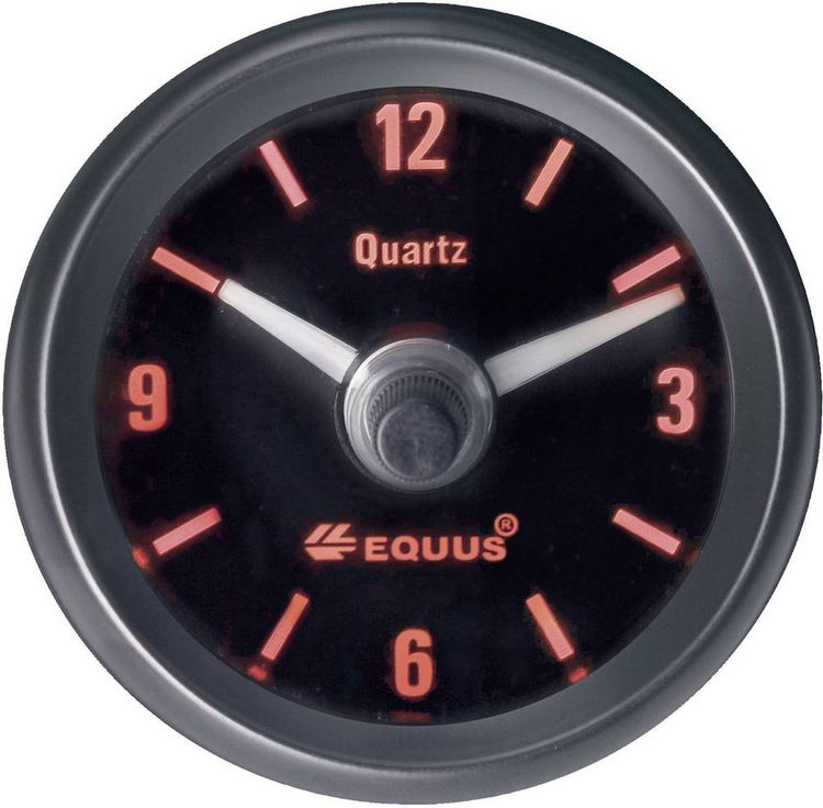 Produktbild: Equus 656789 Kfz Einbauinstrument Quarz-Uhr analog 4 LEDs Blau, Gr&uuml;n, Gelb, Rot 52mm