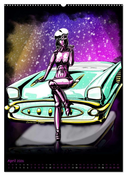Produktbild: CYBER PINUPS (Wandkalender 2026 DIN A2 hoch), CALVENDO Monatskalender