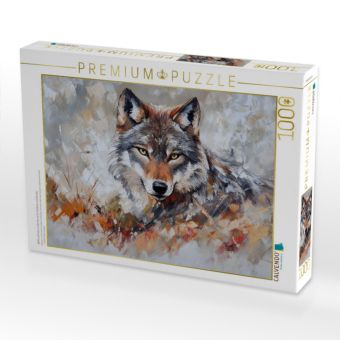 Produktbild: CALVENDO Puzzle W&ouml;lfe schreien in der Kunst f&uuml;r Freiheit und Familie | 1000 Teile Lege-Gr&ouml;&szlig;e 64x48cm Foto-Puzzle f&uuml;r gl&uuml;ckliche Stunden