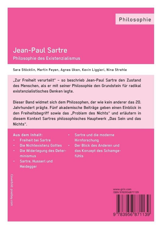 Produktbild: Jean-Paul Sartre. Philosophie des Existenzialismus