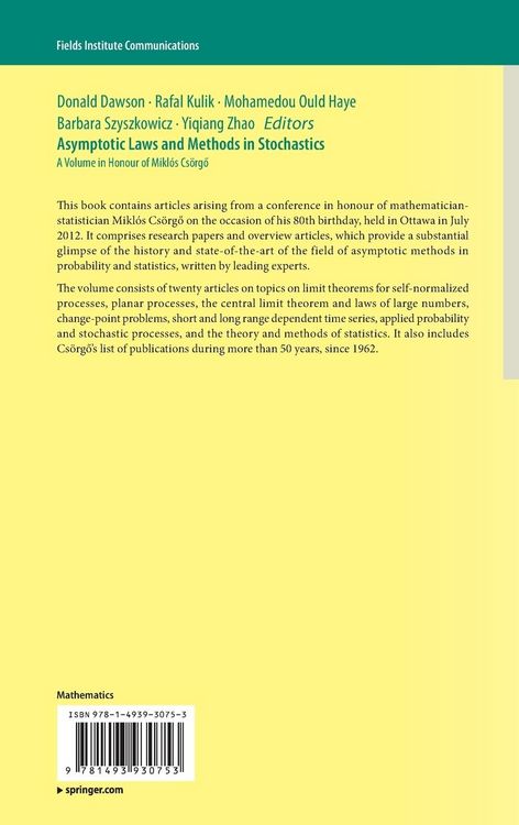 Produktbild: Asymptotic Laws and Methods in Stochastics