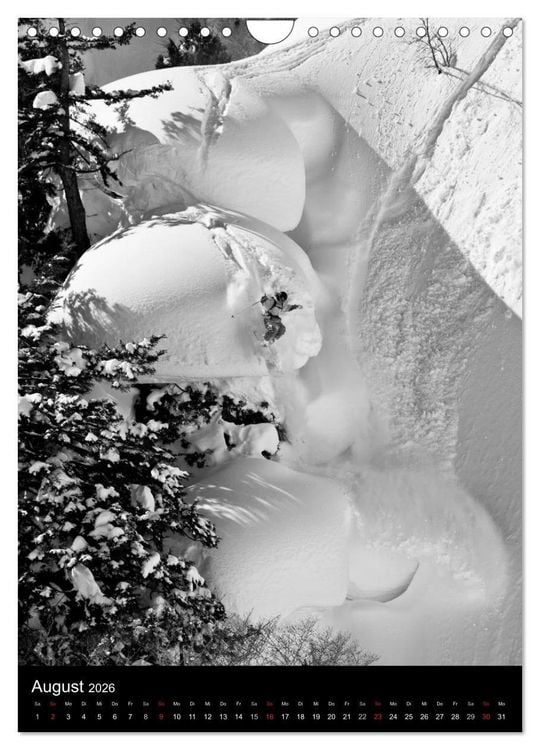 Produktbild: Monochrome Ski (Wandkalender 2026 DIN A4 hoch), CALVENDO Monatskalender
