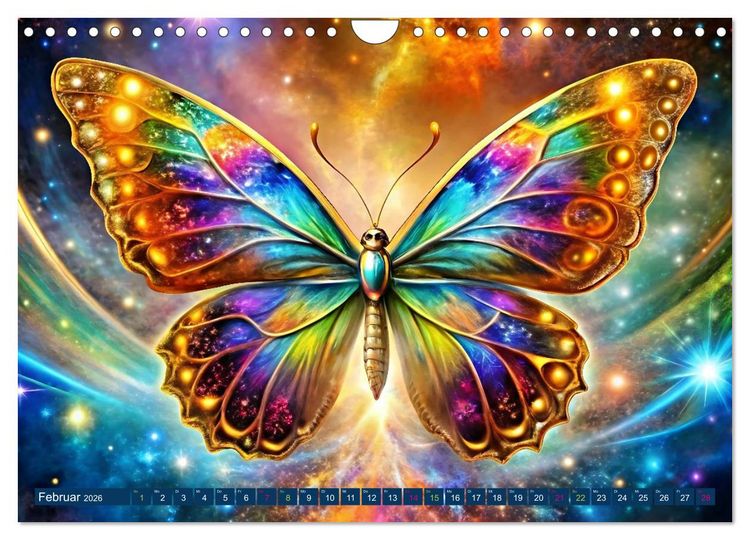 Produktbild: Artwork Schmetterlinge - Filigrane Leichtigkeit (Wandkalender 2026 DIN A4 quer), CALVENDO Monatskalender
