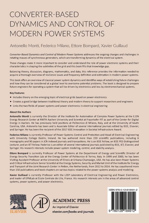 Produktbild: Converter-Based Dynamics and Control of Modern Power Systems
