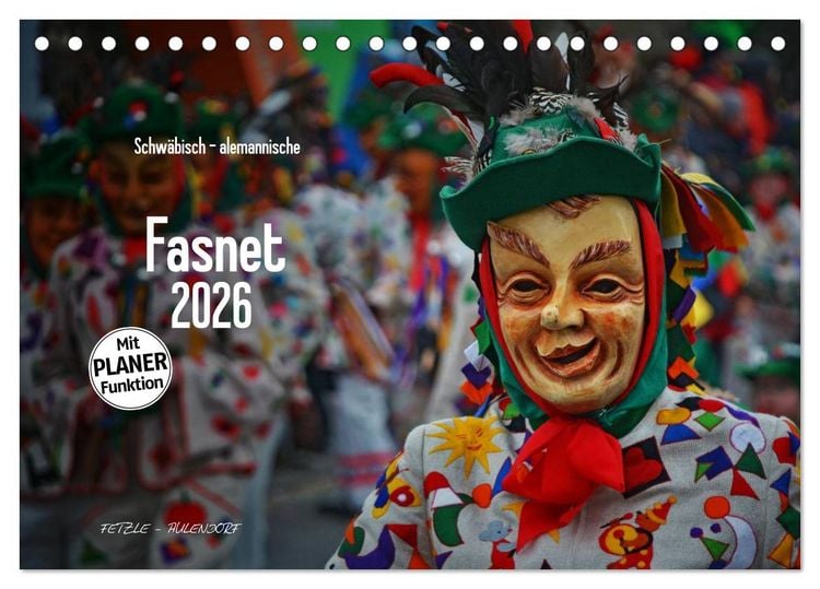 Produktbild: Schw&auml;bisch alemannische Fasnet (Tischkalender 2026 DIN A5 quer), CALVENDO Monatskalender