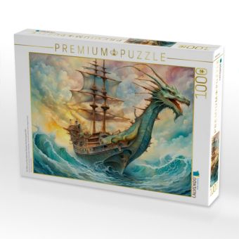 Produktbild: CALVENDO Puzzle Ein Motiv aus dem Kalender Fantasie-Drachensegelschiffe | 1000 Teile Lege-Gr&ouml;&szlig;e 64x48cm Foto-Puzzle f&uuml;r gl&uuml;ckliche Stunden