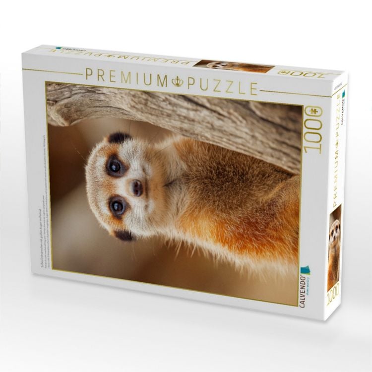 Produktbild: CALVENDO Puzzle S&uuml;&szlig;es Erdm&auml;nnchen mit gro&szlig;en Augen im Portrait | 1000 Teile Lege-Gr&ouml;&szlig;e 64x48cm Foto-Puzzle f&uuml;r gl&uuml;ckliche Stunden