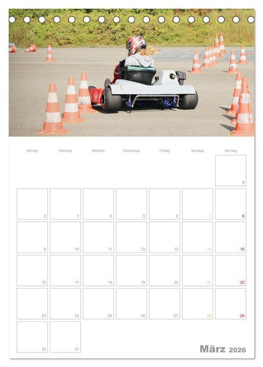 Produktbild: Slalomkart - Gas, Gas, Vollgas! 2026 (Tischkalender 2026 DIN A5 hoch), CALVENDO Monatskalender