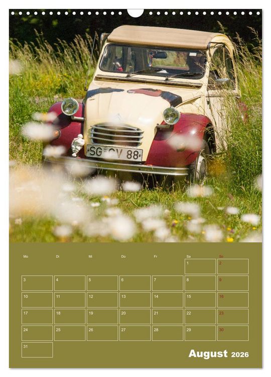 Produktbild: Citro&euml;n 2 CV &ndash; Flower Power (Wandkalender 2026 DIN A3 hoch), CALVENDO Monatskalender