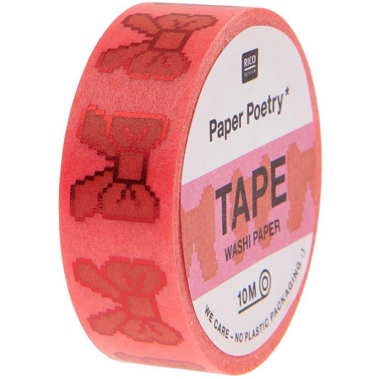 Produktbild: Tape Bows, Pixels, Neon Pink,, 1,5 cm x 10 m