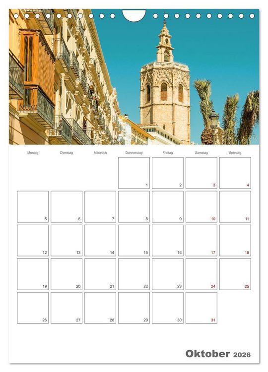 Produktbild: Valencia - Reiseplaner (Wandkalender 2026 DIN A4 hoch), CALVENDO Monatskalender