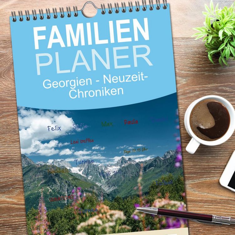 Produktbild: Familienplaner 2026 - Georgien - Neuzeit-Chroniken mit 5 Spalten (Wandkalender, 21 x 45 cm) CALVENDO