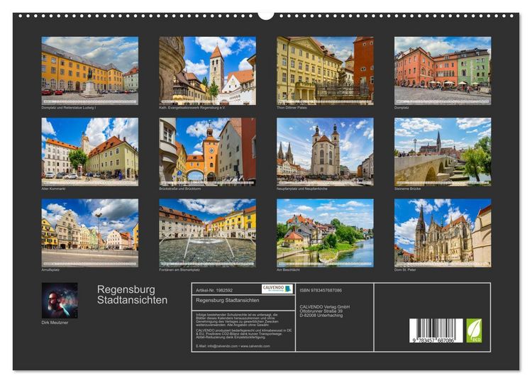 Produktbild: Regensburg Stadtansichten (hochwertiger Premium Wandkalender 2026 DIN A2 quer), Kunstdruck in Hochglanz